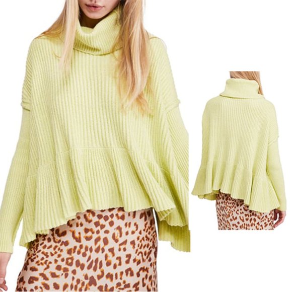 Free People Sweaters - Free People Layer Cake Womens Sweater Lime Green L